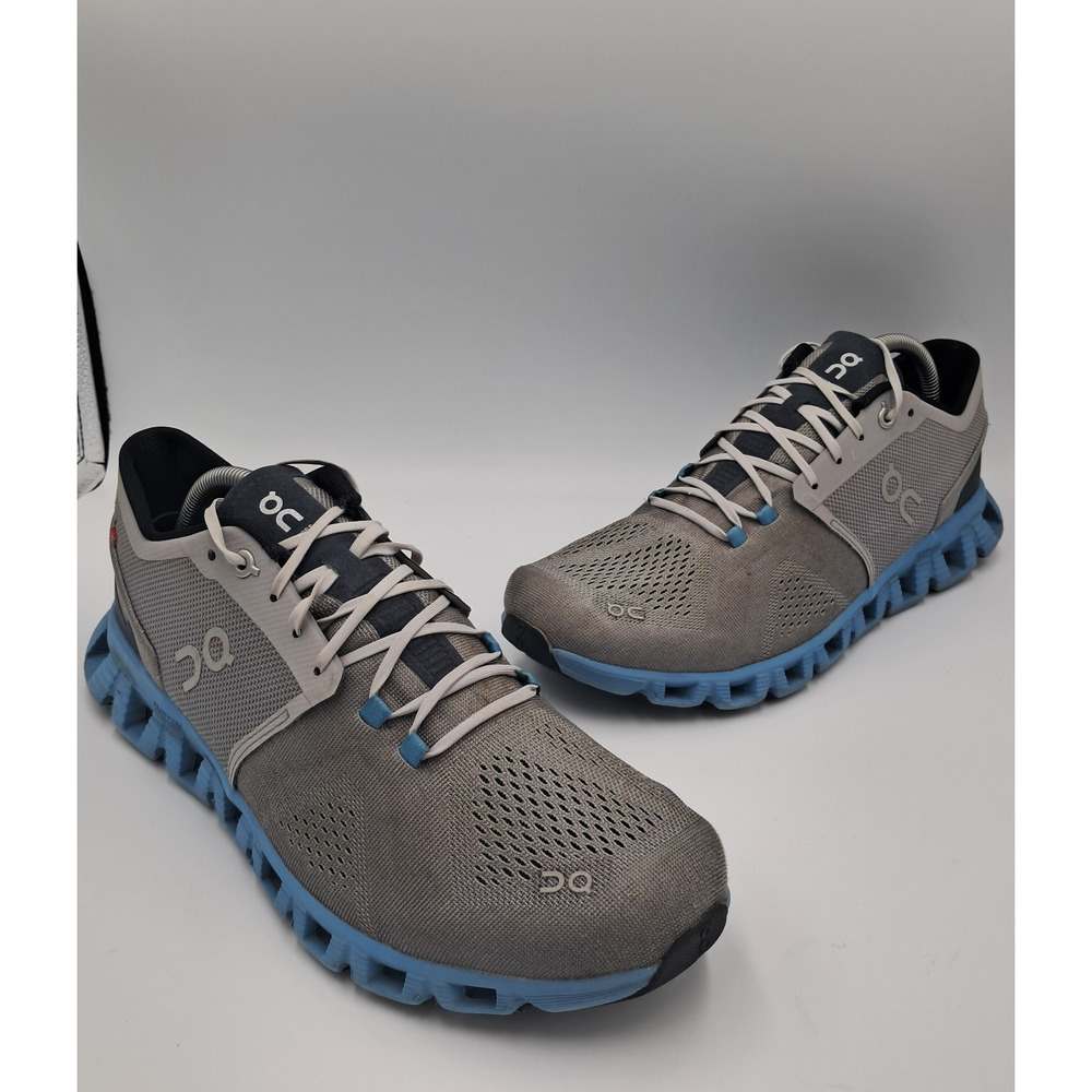 Size 10 - On Running Cloud X Alloy Grey Niagara Blue - 40.99038 - RETAIL $180